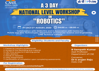 National Level Workshop on Robotics – Department of CSE